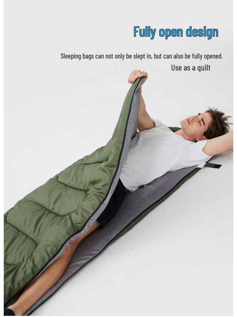 3KG Warm Polyester Sleeping Bag for Adults - Thickened, Cotton-Lined for Outdoor Camping
