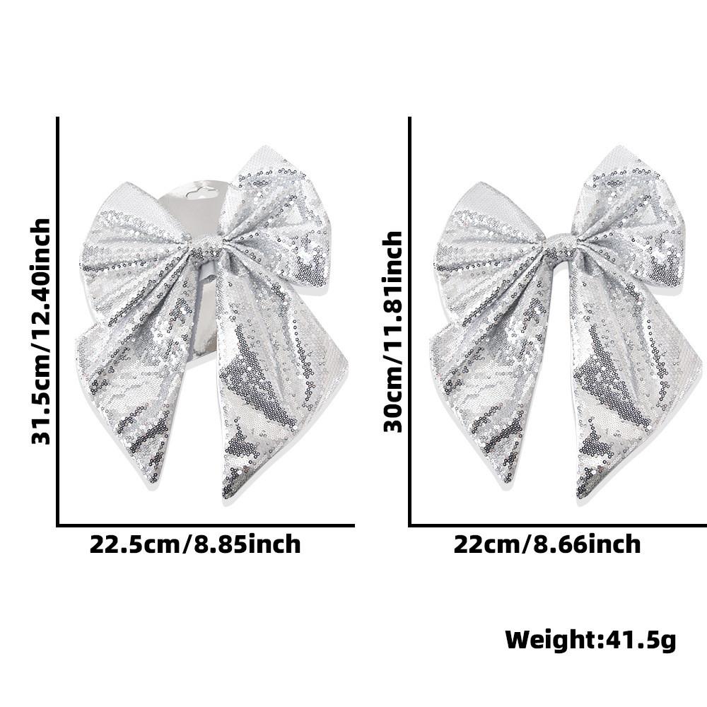 Holiday Sparkling Bow Sequin Pearl Cotton Bow Christmas Tree Set Decoration
