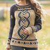 2025 Autumn/Winter 3D Print Round Neck Knit Sweater for Europe & America