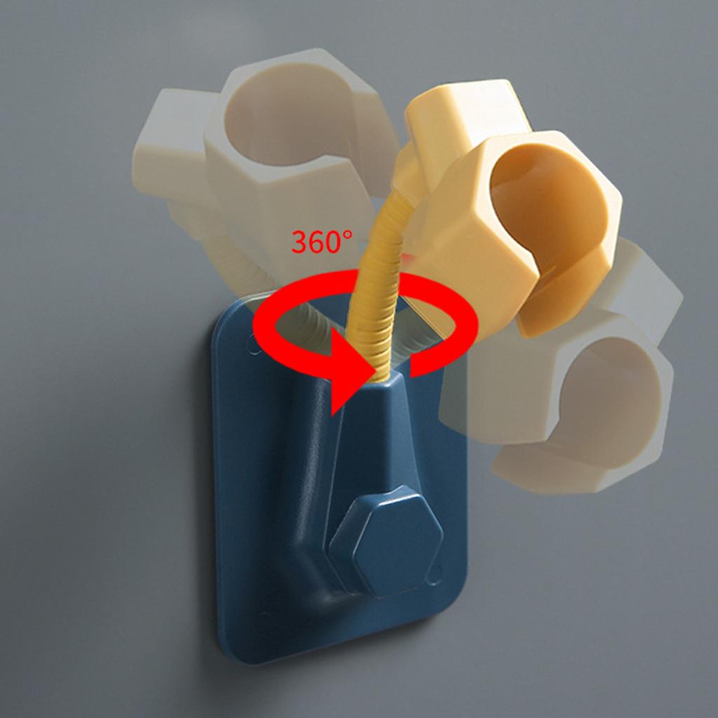 Handbrausehalter Duschkopf Sprinklerhalterung Unterstützung Stanzfrei für BadezimmerBlau und Gelb