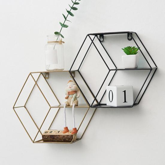 Storage Organizer Floating Geometric Figure Smooth Lines Creative Round Shape Storage Rack for Home