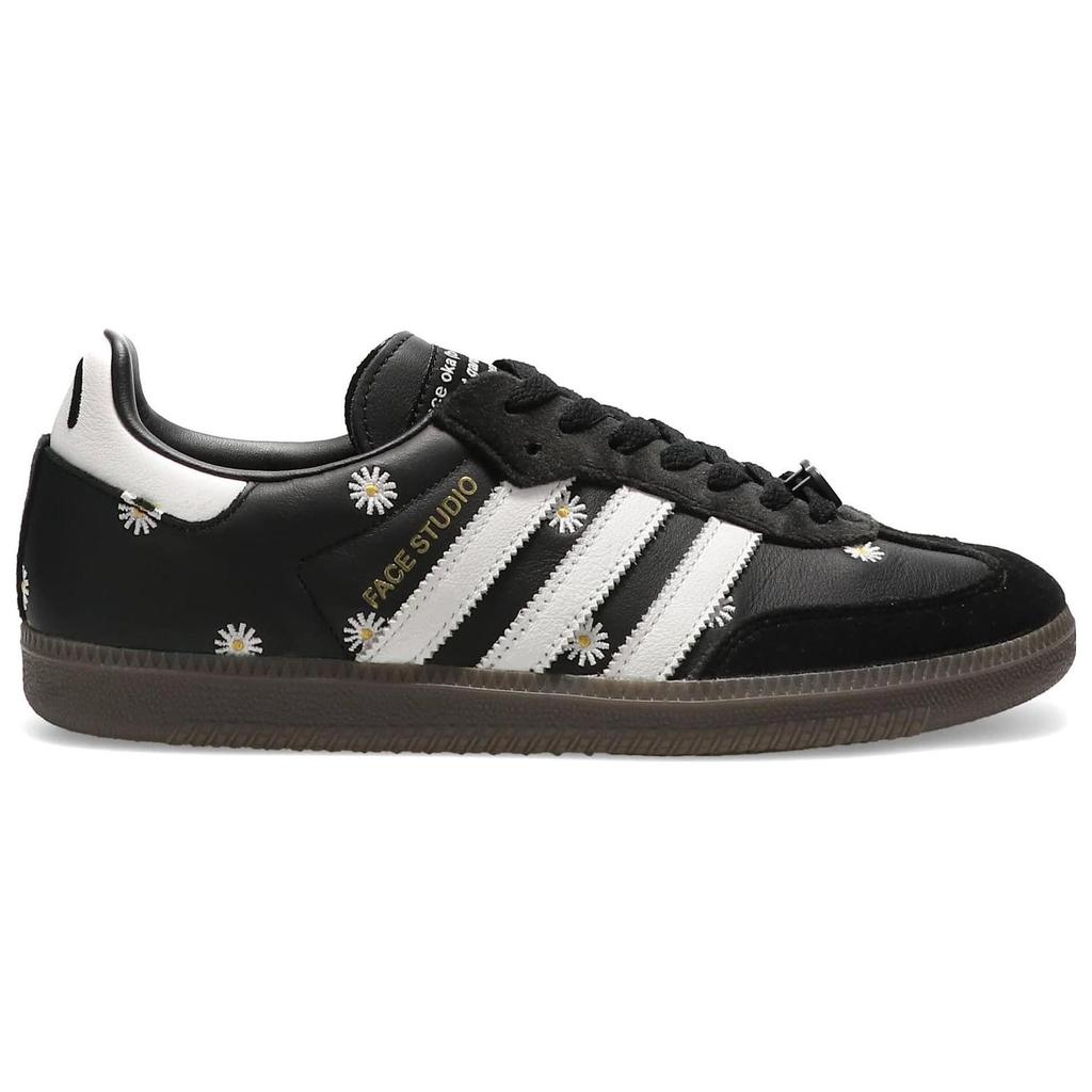 Atmos x FACE x adidas Samba OG Zapatillas Unisex Bordado de Margaritas Negro Core-Black Calzado-Blanco H03848