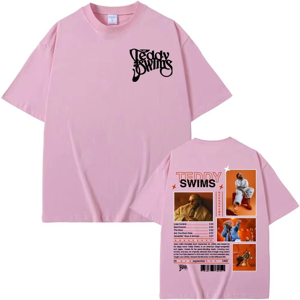 Rapper Teddy Swims Album 2026 Tour Cover T Shirts Unisex Clothing Retro FashionTshirt Hip Hop Punk High Quality T Shirt