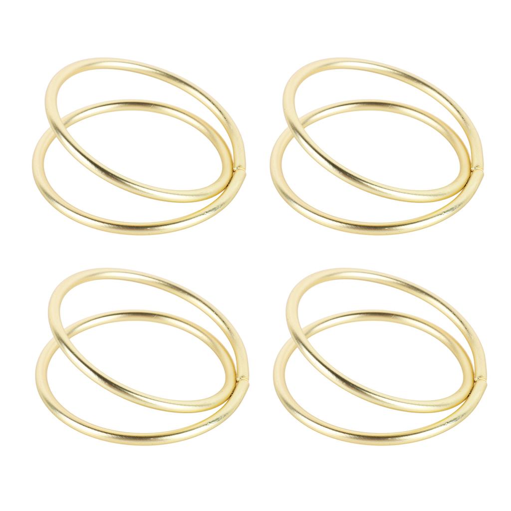 12pcs Spiral Napkin Rings Matte Gold Electroplating Prevent Fading Table Napkin Rings for Wedding Party Reception