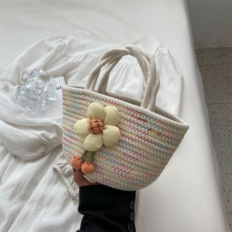 Wholesale bag new summer hand-held women's bag design casual woven bag cotton rope