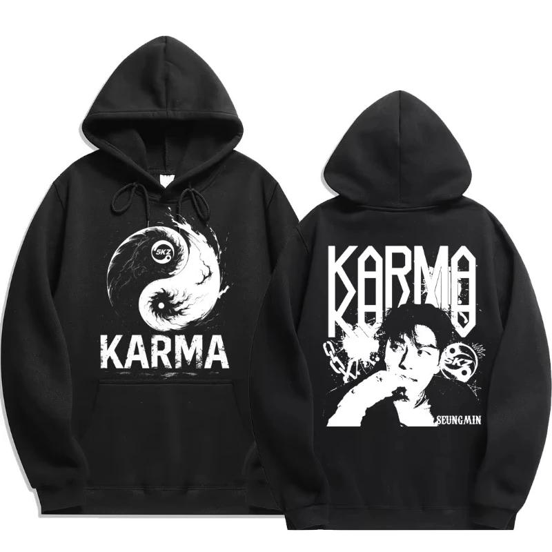 KPOP 4. Album "KARMA" Unisex Oversized Hoodie im gleichen Stil FELIX HAN BANGCHAN CHANGBIN HYUNJIN LEE KNOW K-POP Merchandise Bekleidung