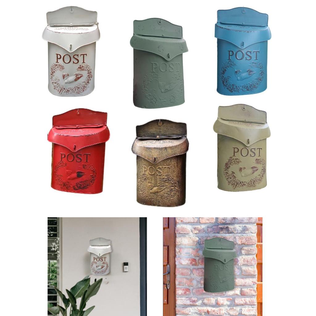 Wall Mounted Mailbox Post Magazines Box Letter Box Catcher Shabby Chic Mailbox for Garden Gate Office House Outside Front Door