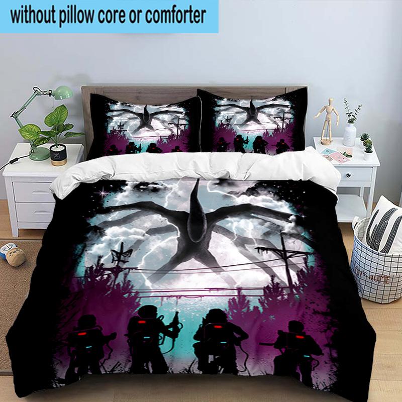 Stranger Eleven Upside Down 3PCS Bedding set,Ideal for1pc Duvet Cover And 2pcs Pillowcases Perfect for Christmas gift,Ideal for Bedroom, Dormitory