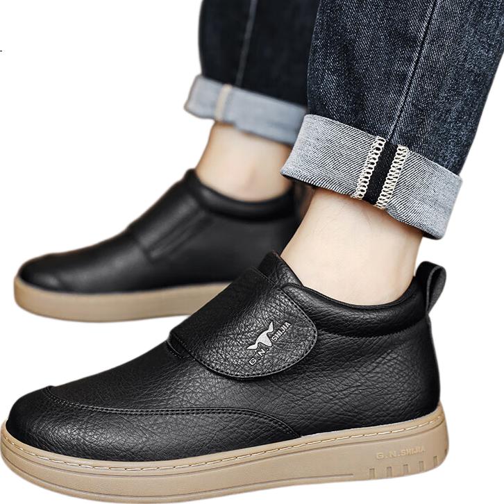 G.N.Shi Jia Men's Autumn Winter New Soft Sole Comfortable Casual Shoes British Retro High-top Leather Outdoor Commuting Shoes