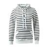 Striped Hooded Sweatshirt for Women Long Sleeve with Pocket and Zipper Drawstring