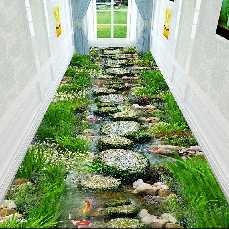 3D Long Corridor Carpets Anti-Skid Floor Mat for Hallway Living Room Home Decoration Hotel Lobby Rug