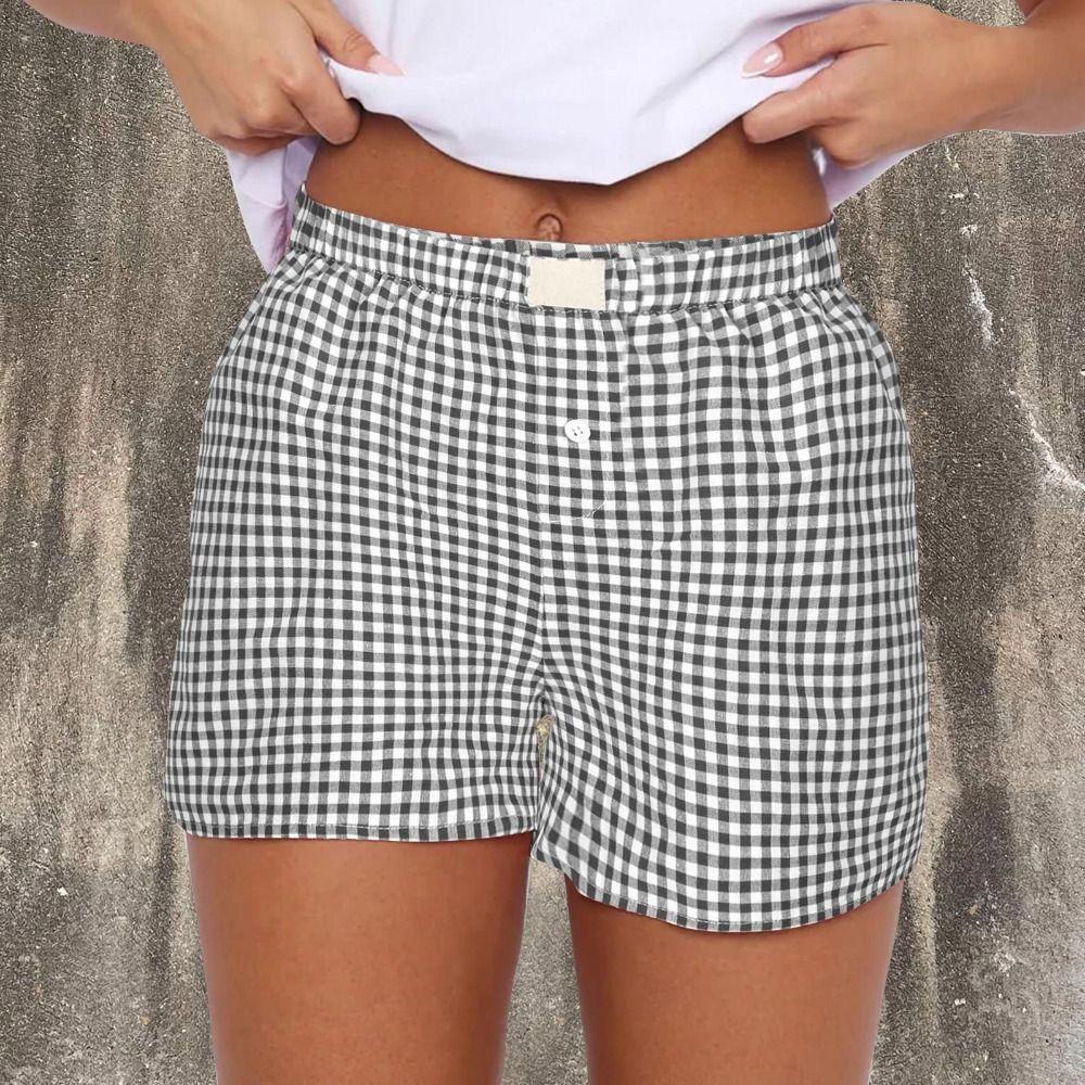 

Knickers Bottom Slim Fit Bloomers Pants Loose Casual Plaid Baggy Shorts Gym XL рожевий