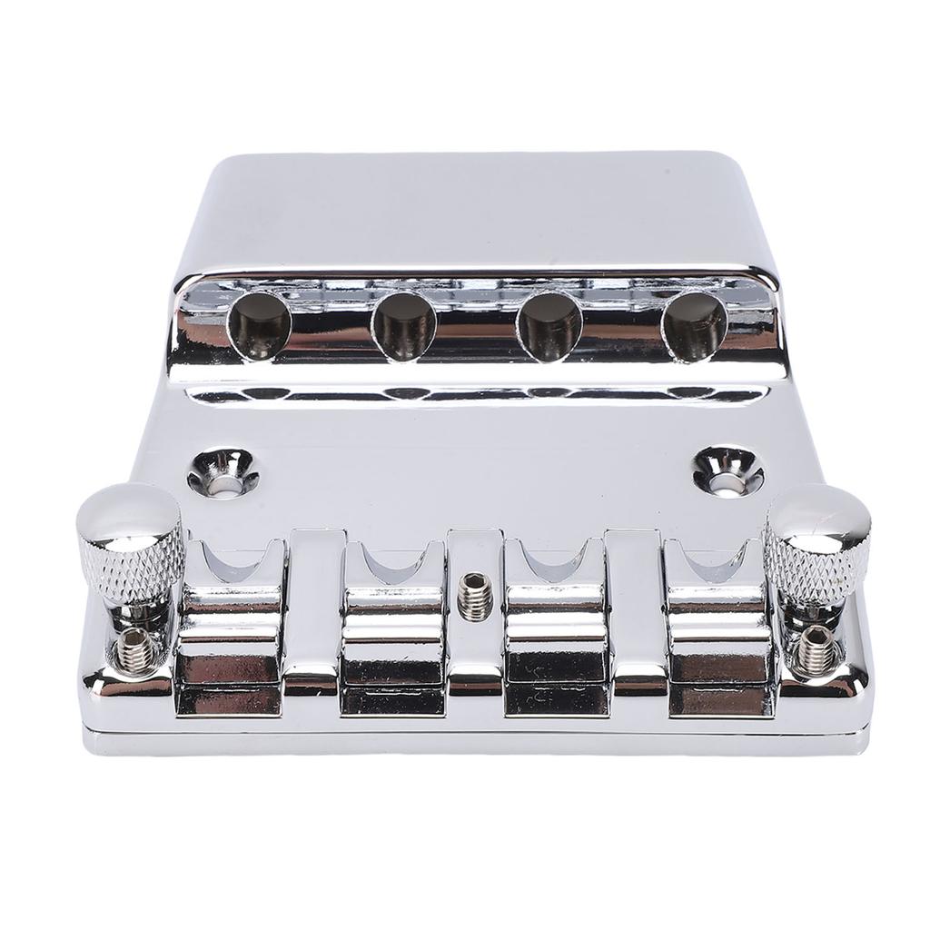 Bass Bridge Fit for Rickenbacker 4 String 18mm Adjustable Cr Plated Zinc Alloy Saddles Assembly