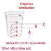 Disposable Transparent Plastic Measuring Cup - Paint Ratio Mixing Cup