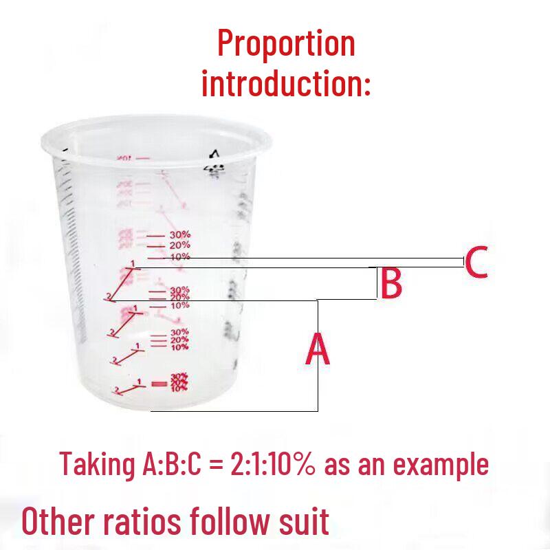 Disposable Transparent Plastic Measuring Cup - Paint Ratio Mixing Cup