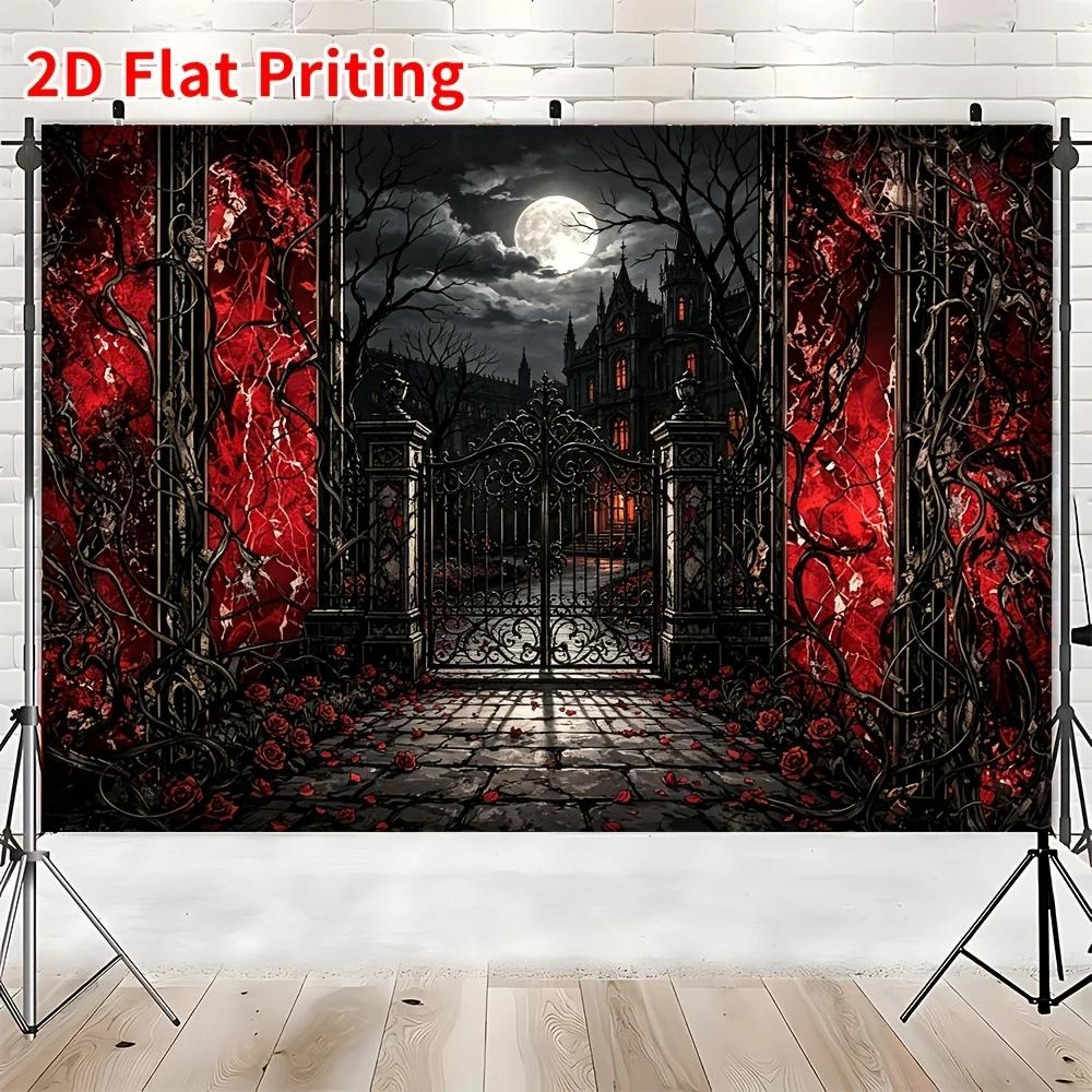 Photography backdrop fabric - 2D flat-print Gothic-style vampire castle background tapestryzyc