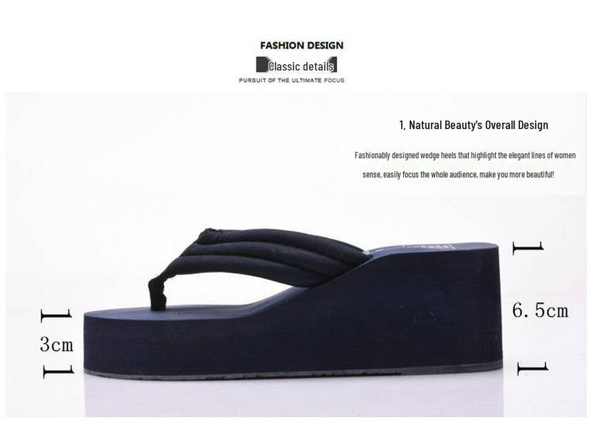 2022 Women's Summer Fashion High Heel Platform Flip Flops - Thick Sole, Non-Slip