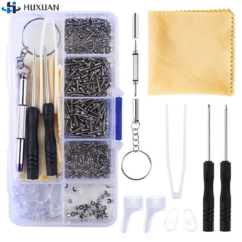 500Pcs Eyeglasses & Sunglass Repair Tool Kit with Assorted Screws Nose Pads Screwdriver And Optical Part for GlassesMaintenance
