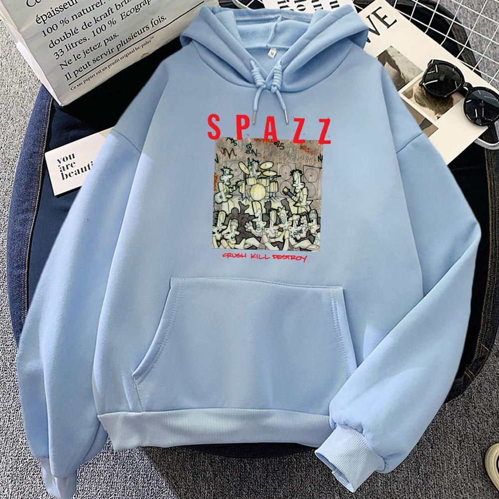 Sudaderas SPAZZ Crush Kille Destroy Cartoon Hoodies Graphic Printing Sweatshirts for Men/Women Round Neck Winter Warm Clothing