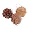 Natural Wooden Pine Cone Christmas Tree Ornaments, Set of 6, 4cm