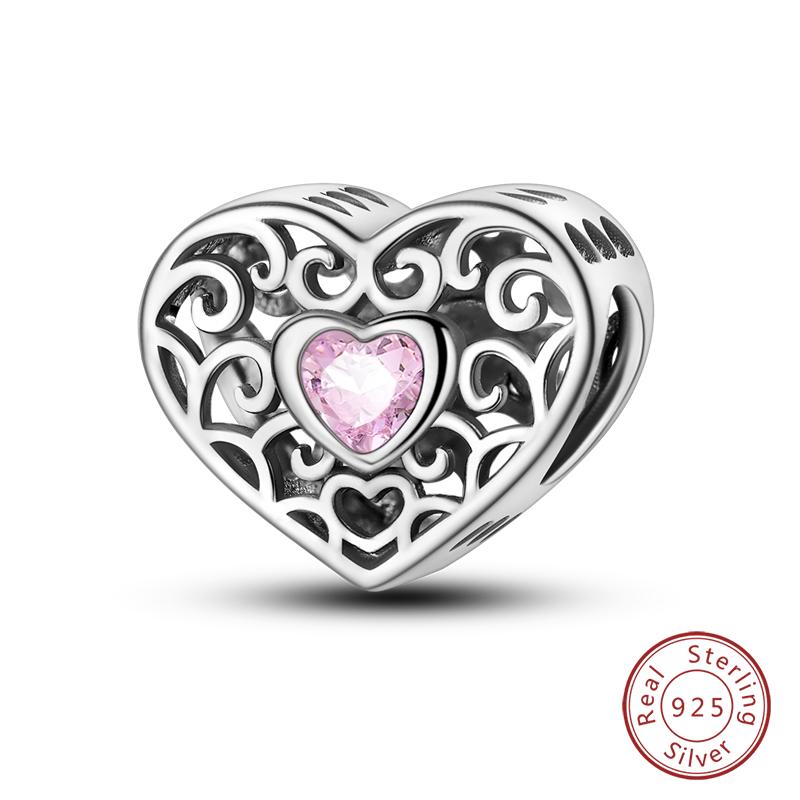 Copper Classic Purple Retro Heart Shape Lotus Angel Pattern Charms Beads Fit Qikaola Original Bracelets Diy Jewelry