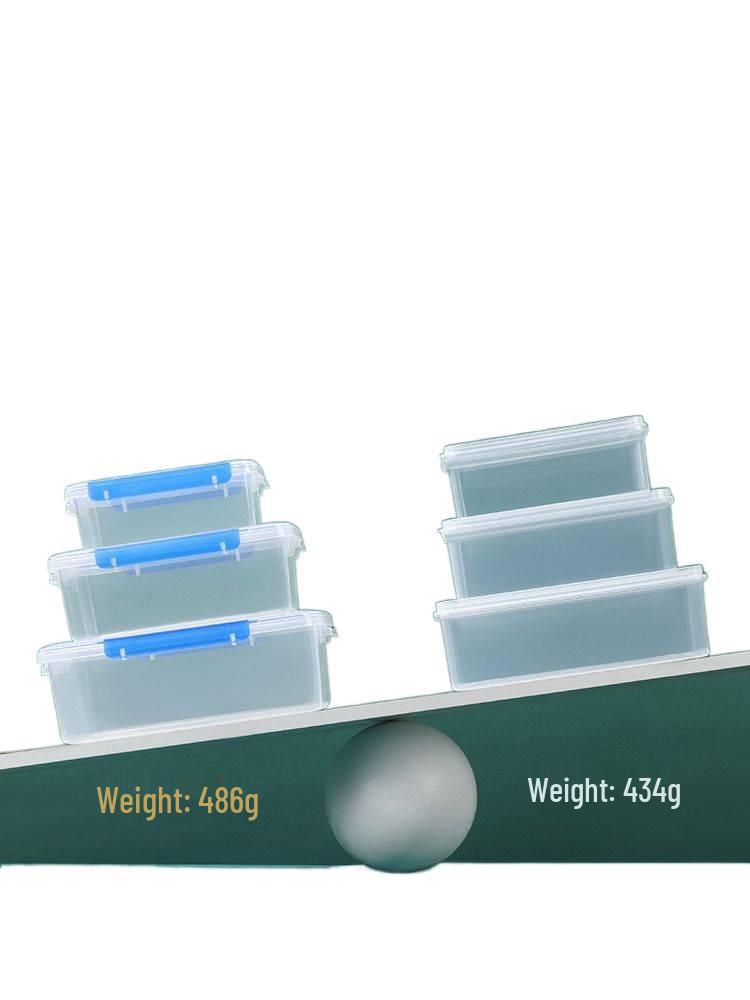 Rectangular Transparent Food-Grade Plastic Storage Box with Lid for Microwave and Refrigerator