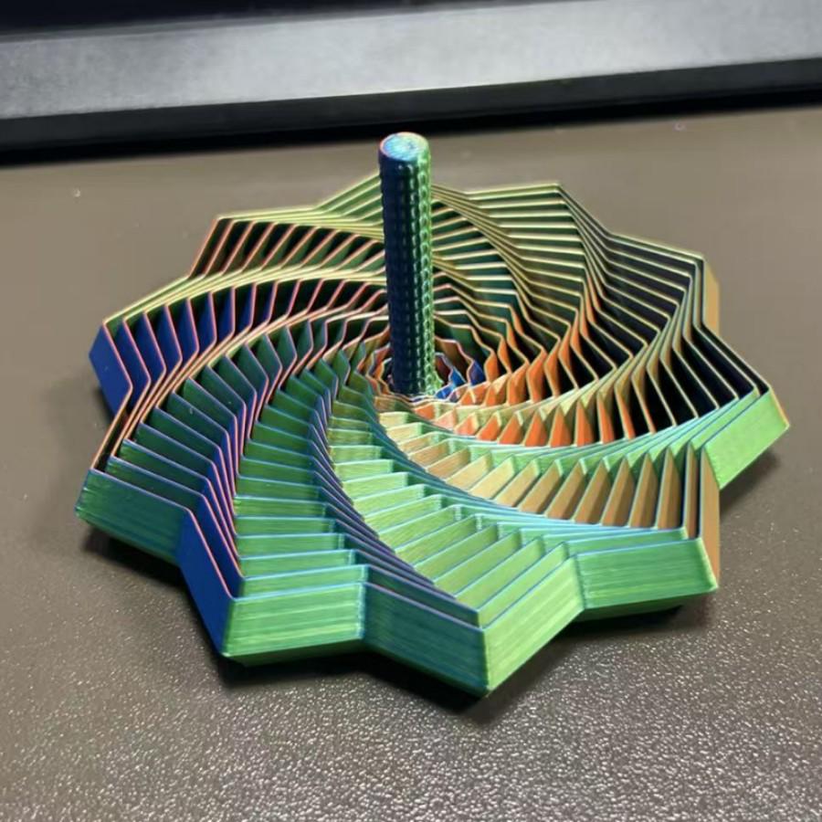 Decagonal Carrot Tower Fidget Spinner with Handle for Stress Relief - Children's Toy