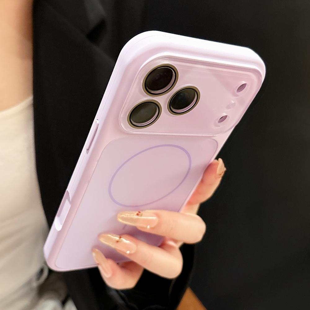 

Luxury for Magsafe Magnetic Case For iPhone 17 16 15 14 13 Pro Max Crystal Glass Lens Protection Soft Bumper Shockproof Cover iPhone17 фіолетовий
