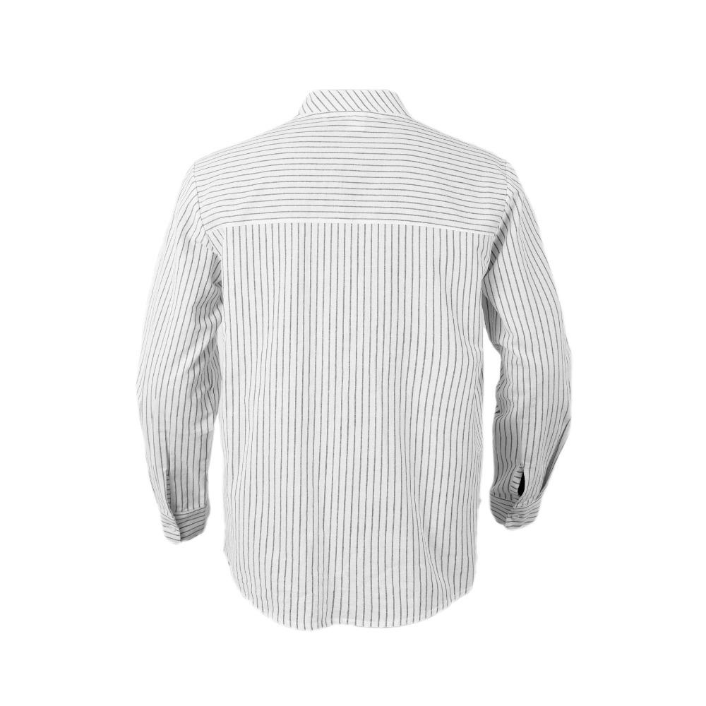 Men’s Striped Long-Sleeved Shirt: Spring/Autumn Casual Business Linen Shirt