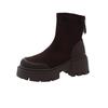 Retro Martin Boots Women's British Style 2025 Autumn and Winter New Small Thick-soled Heightened Black Thick Heel Thin Short Boots