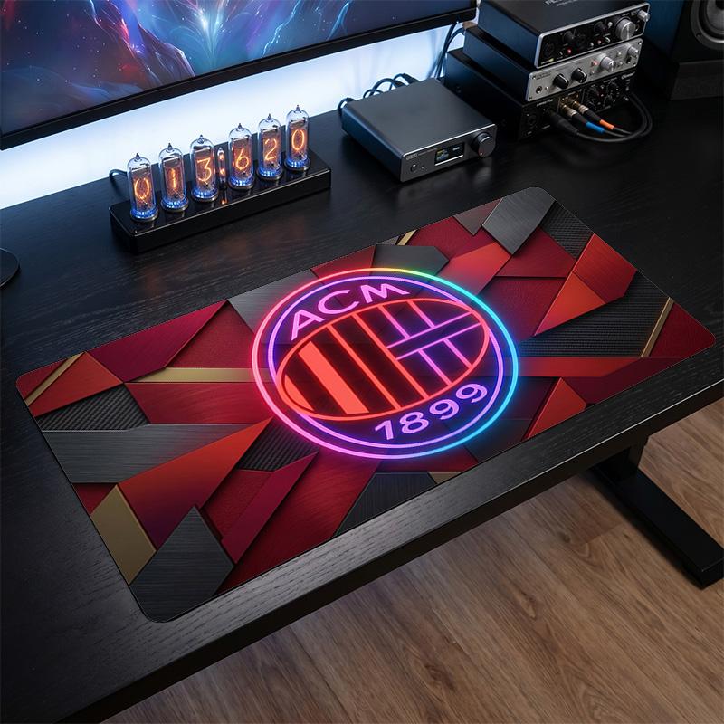 Alfombrilla de Ratón Grande Estampada AC Milan, Alfombrilla de Escritorio Suave de Goma Antideslizante para Decoración de Oficina, Portátil y Ordenador