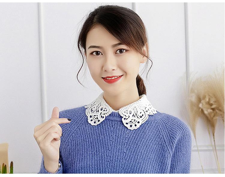 Women's Versatile White Ruffle Stand-Up Collar Dickey Sweater Accessory