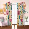 2pcs Retro Geometric Star Printed Curtains, Designed for Light Filtering, Quality Material, Ideal for Mid-Century Modern Home Wi