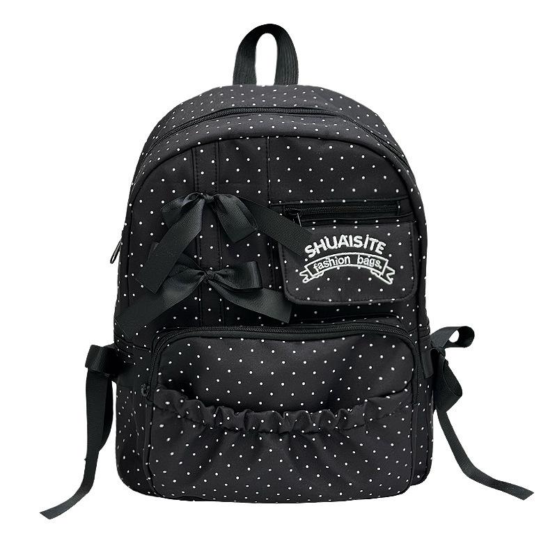 Schoolbag new schoolbag Japanese ins cute girl bow middle school student college style backpack light and sweet backpack