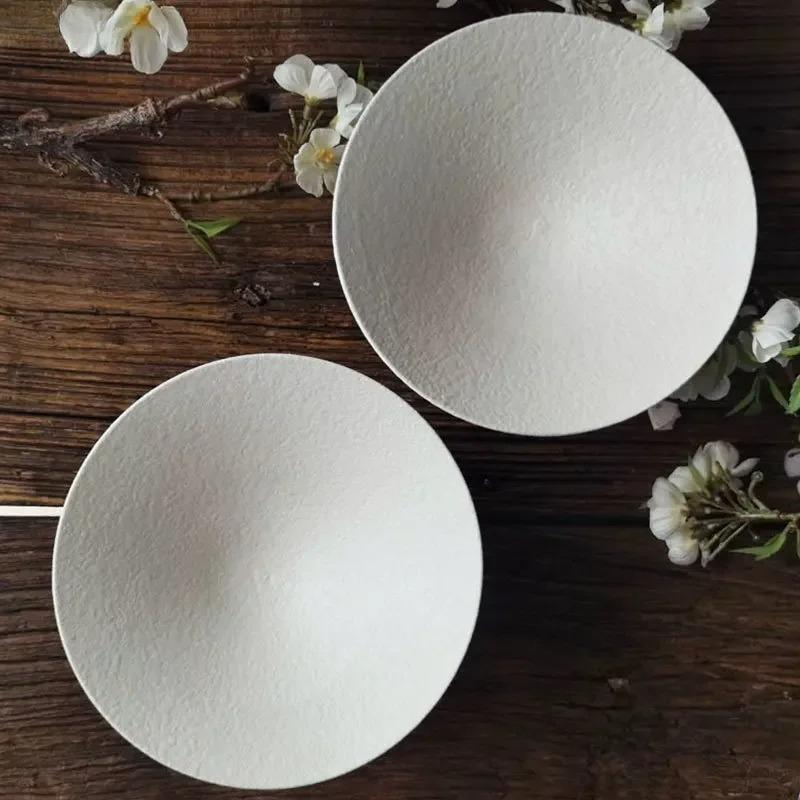 Ceramics Dinner Plate Tall Pasta Plates Salad Bowls Soup Basins Creative Restaurant Home High Feet Tableware Snack Dessert Trays