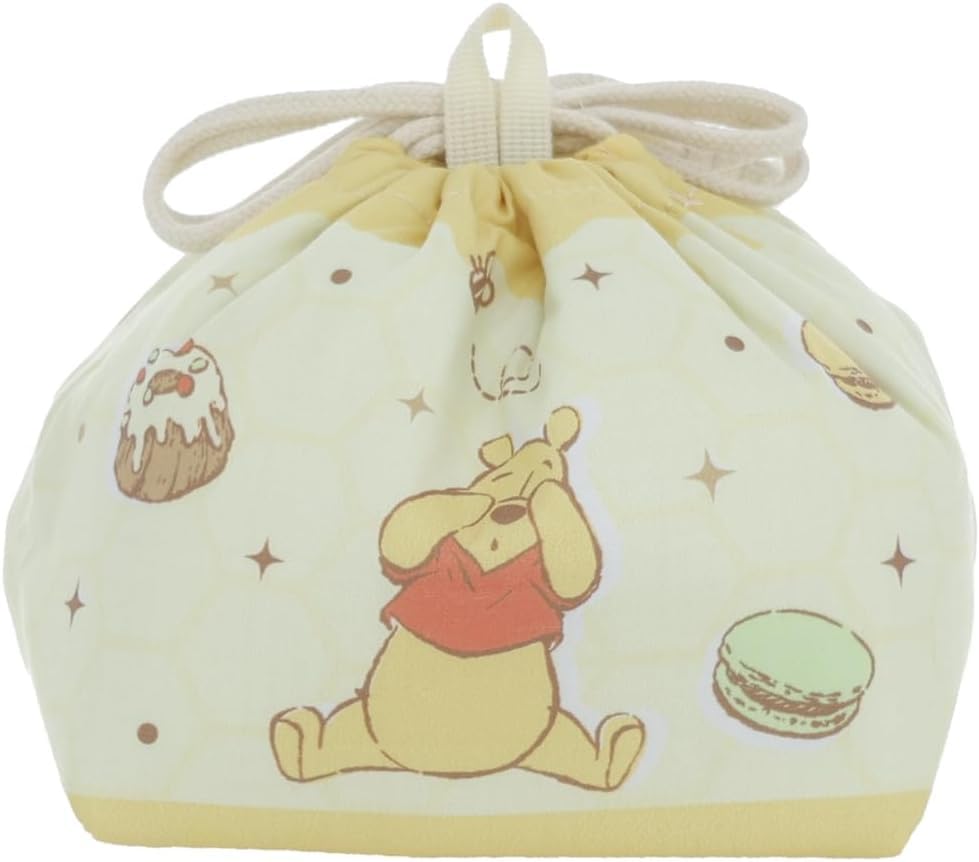 Marushin Lunch Bag with Disney Winnie the Tasty Perfect for and Elementary Suitable for Girls and Character Product 2065044300 Gusset, Pooh, Foods,