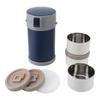 Insulated Food Jar 2.3L 3 Tier Microwave Safe 304 Stainless Steel Thermal Lunch Box with Shoulder