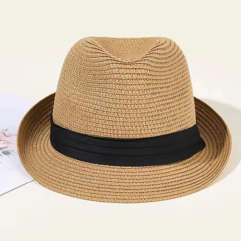 Men's Summer Visor Straw Hat Couple Straw Jazz Hat Korean Version Hat Women's Sun Beach Hat Parent-child Model