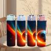 1PC Space Planet Comet Cosmic Print 750ml Color Plastic Sports Water Bottle Leakproof Flip Straw Lid Suitable for Sports Office Home Use