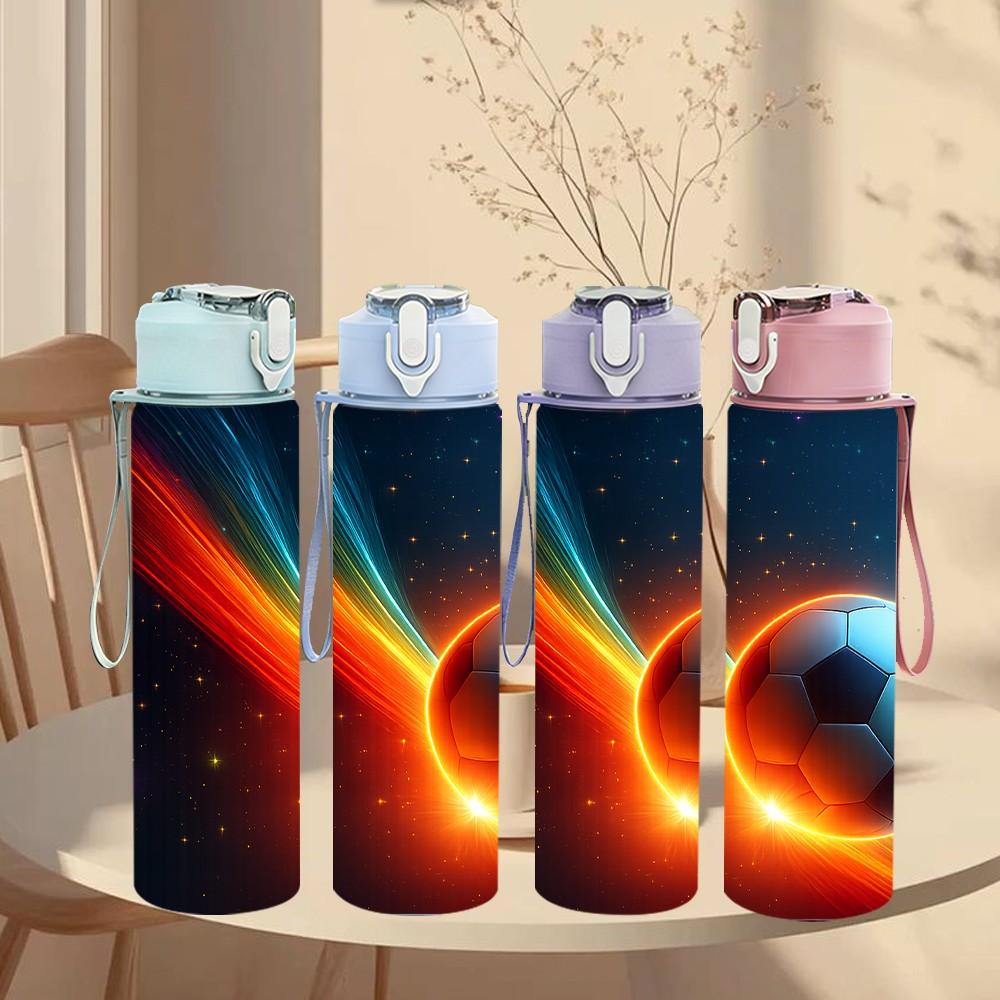 1PC Space Planet Comet Cosmic Print 750ml Color Plastic Sports Water Bottle Leakproof Flip Straw Lid Suitable for Sports Office Home Use