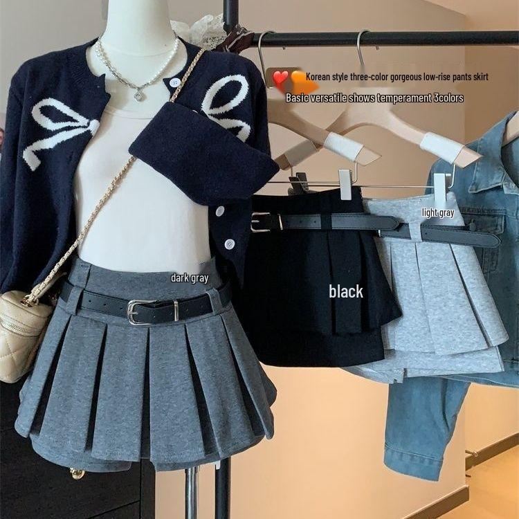 2025 Versatile A-line Pleated Skirt: Spicy Slimming Design for Petite Women, Anti-exposure Short Skirt Pants