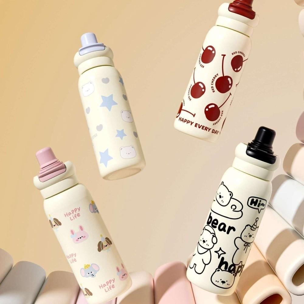 620ml Capacity Vacuum Insulated Water Bottle High-Capacity Straw Travel Cup  Student
