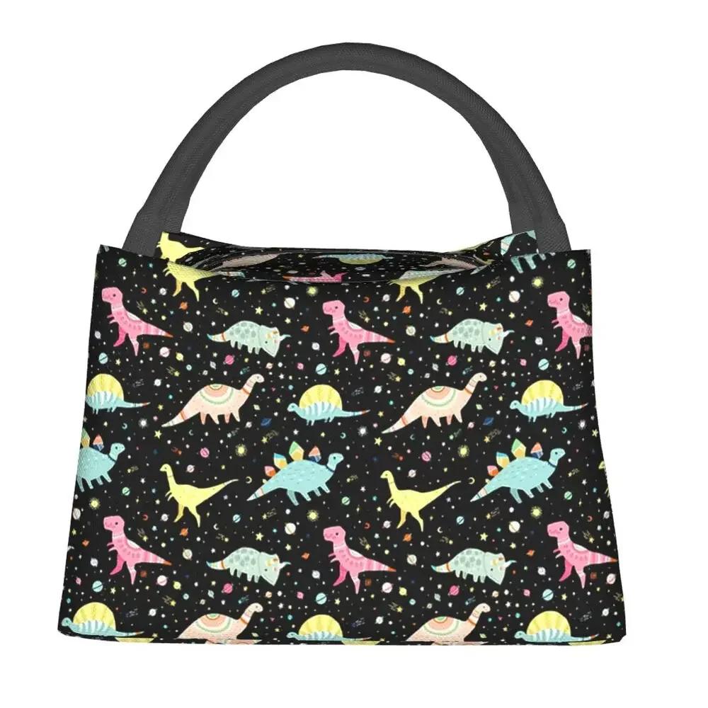 Cartoon Dinosaur Pattern Insulated Lunch Bag for Women Waterproof Animal Thermal Cooler Lunch Tote Beach Camping Travel