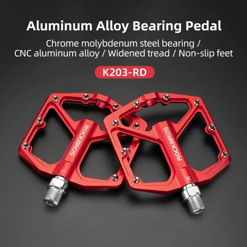 ROCKBROS MTB Road Bicycle Pedals Aluminum Alloy Bike PedalsAnti-slip Ultralight Sealed Bearing One-piece Mountain Bike Pedal