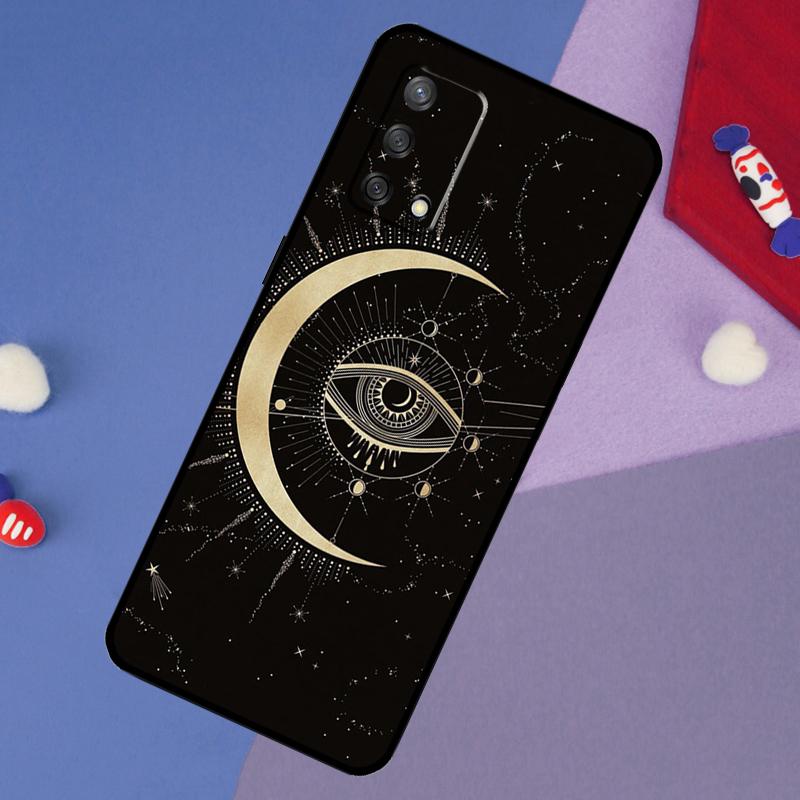 Fortune Telling Moon Stars Hands Art Case For Oppo A17 A60 A40 A80 A16 A76 A96 A98 A58 A78 A18 A38 A57 A74 A54 A94 A15 A5 A6 Pro