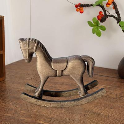 Decorative Wooden Rocking Horse for Home, Handcrafted , Statue Shelf Or Countertop.