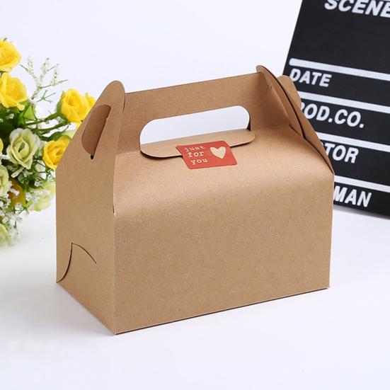 10Pcs Paper Muffins Cupcake Bakery Wrapping Packing with Candy Boxes Handle