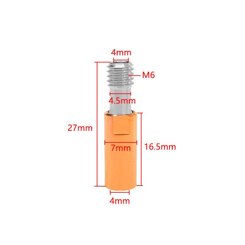 E3D V6 Titanium Copper Bimetal Throatpipe for CR-10, Vyper, Mega, Ender 3 3D Printers