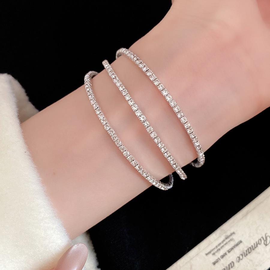 Elegant Multi-Layer Rhinestone Bangle - Luxurious Jewelry for Women