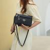 Large Capacity Lattice Shoulder Bag Zipper PU Leather Messenger Bag Women Crossbody Bag  Female